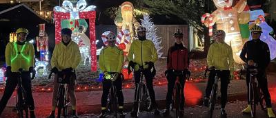 Photo of ROAD riders with Christmas lights